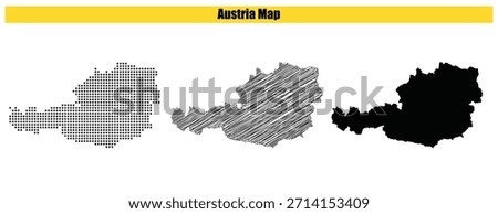 Halftone Dotted, Sketch, Map, Silhouette, Vector illustration