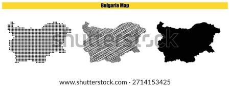 Halftone Dotted, Sketch, Map, Silhouette, Vector illustration