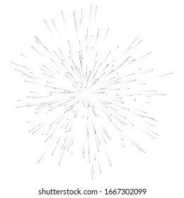 Líneas radiales de semitonos punteadas, especkles. Vigas de puntos, rayos