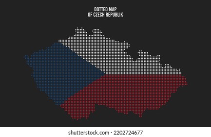 Halftone-gepunktete Flag-Karte der Tschechischen Republik
