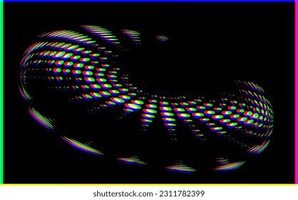 Halftone salpicado vibrando con un cambio de color CMYK. Vector.