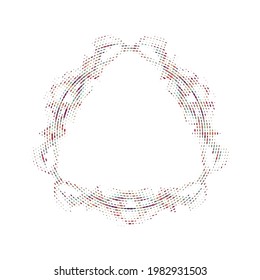 Halftone dotted whimsical frame. Vector abstract background, overlay. Minimalists element for advertisement banners, cards, gifts, party decor, posters, packaging. 