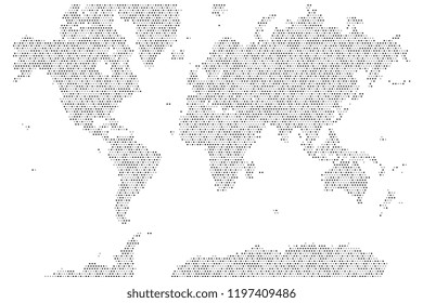 Halftone dotted world map. Vector graphic template for web and graphic designs