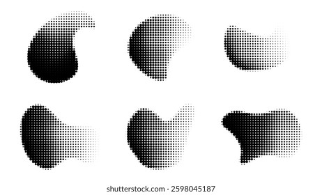 Halftone dotwork abstract fluid gradient elements
