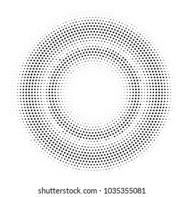 Halftone double circle frame. Vector template