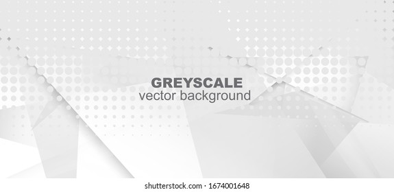 Halftone Dynamic Gray Vector Background. Modern Faded Banner. Halftone Wallpaper. Pop Art Light Dots Texture. Gray White Shade Page. Grain Pattern. Edgy Tile. Geometric Dots Texture. Geo Lines Shape