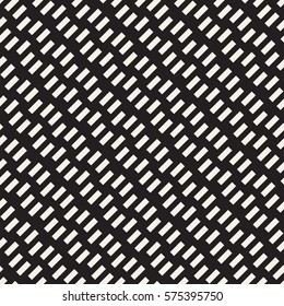 Halftone Edgy Lines Mosaic Endless Stylish Texture. Vector Seamless Black and White Pattern