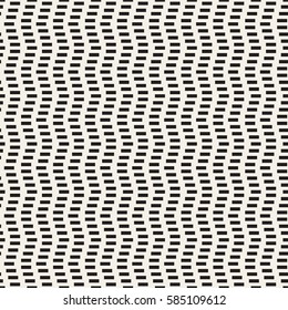 Halftone Edgy Lines Mosaic Endless Stylish Texture. Abstract Geometric Background Design. Vector Seamless Black and White Pattern.