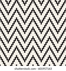 Halftone Edgy Lines Mosaic Endless Stylish Texture. Abstract Geometric Background Design. Vector Seamless Black and White Pattern.
