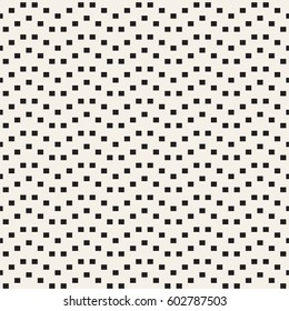 Halftone Edgy Lines Mosaic Endless Stylish Texture. Abstract Geometric Background Design. Vector Seamless Black and White Pattern.