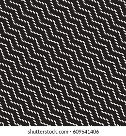 Halftone Edgy Lines Mosaic Endless Stylish Texture. Vector Seamless Black And White Pattern