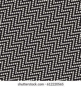 Halftone Edgy Lines Mosaic Endless Stylish Texture. Vector Seamless Black and White Pattern