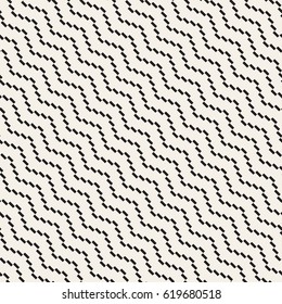 Halftone Edgy Lines Mosaic Endless Stylish Texture. Vector Seamless Black and White Pattern