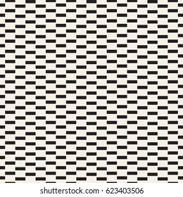 Halftone Edgy Lines Mosaic Endless Stylish Texture. Abstract Geometric Background Design. Vector Seamless Black and White Pattern.