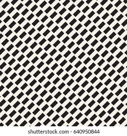 Halftone Edgy Lines Mosaic Endless Stylish Texture. Abstract Geometric Background Design. Vector Seamless Black and White Pattern.