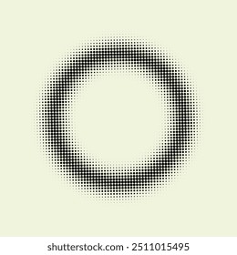 Halftone efect circle frame. Vector round gradient illustration design. Eps 10