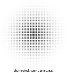 Halftone effect abstract background. Monochrome dotted grunge texture. Black and white vector illustration. Minimalist design. Easy to edit template for your projects.