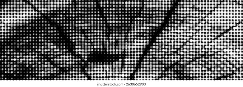 Halftone effect background with organic wood texture. Gritty retro vector gradient graphic for design and creative artworks.