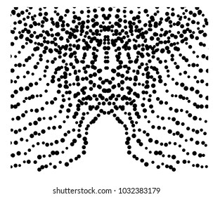 Halftone effect background with place for your text. Abstract geometric shape texture. Background made with dots