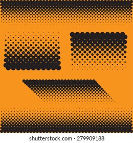 Halftone effect background with place for your text. Abstract geometric shape texture. 
Background made with dots. 