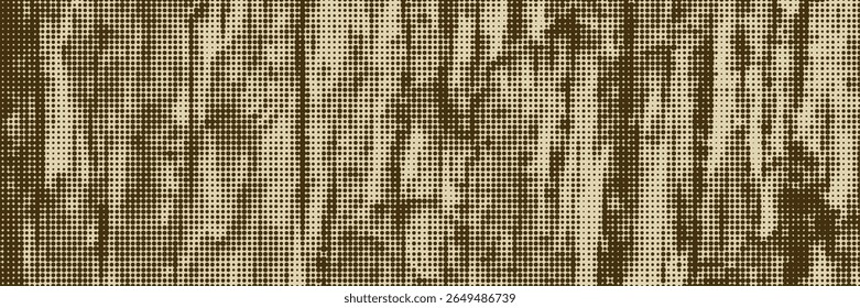 Fundo de efeito de meio-tom com textura de casca de árvore. Gradiente de vetor monocromático retro com brilho