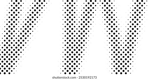 Halftone effect. Gradient dots black and white.