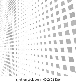 Halftone effect squares. Abstract seamless pattern. Vector geometric monochrome abstract background. Dotted classic ornament.