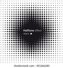Halftone effect of the stars. Abstract background. Vector Illustration