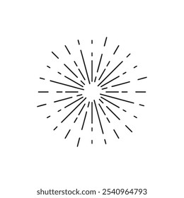 Halftone effect Sunburst line Vector Illustration	