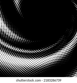 Halftone effect, trendy dotted illusion of gradient, vector EPS10. Abstract halftone background. Faded dot screen. Geometric abstract composition with place for text. Vector without gradient