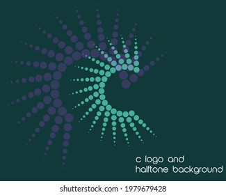 Halftone effect vector illustration  background. dots on white background. 
Abstract dotted. letter c logo dot vector logo