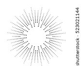 Halftone effect vector illustration. Black dots on white background. Black and white Sunburst background. Abstract dotted background.