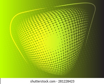 Halftone effect yellow and green abstract background