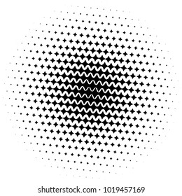 Halftone element. Abstract geometric graphic with half-tone pattern