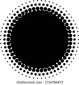 Halftone-Element. Abstrakte geometrische Grafik mit Halbtonmuster