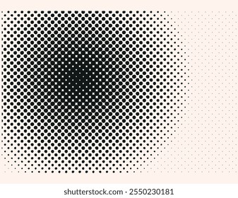 Halftone element. Abstract geometric half-tone pattern. halftone dots pattern, vector, grunge. Monochrome half-tone. Circle halftone Dots, Fine Radial Gradient. 