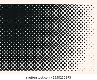 Halftone element. Abstract geometric half-tone pattern. halftone dots pattern, vector, grunge. Monochrome half-tone. Circle halftone Dots, Fine Radial Gradient. 