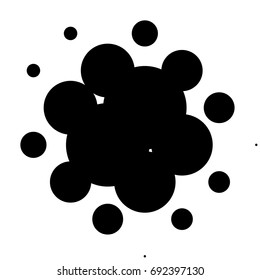 Halftone element, circular halftone pattern. Specks, halftone circle gradient
