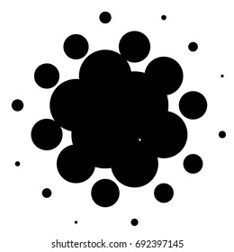 Halftone element, circular halftone pattern. Specks, halftone circle gradient
