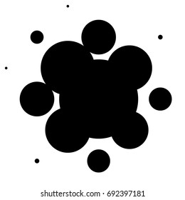 Halftone element, circular halftone pattern. Specks, halftone circle gradient