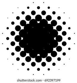 Halftone element, circular halftone pattern. Specks, halftone circle gradient