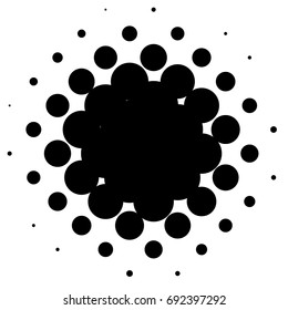 Halftone element, circular halftone pattern. Specks, halftone circle gradient