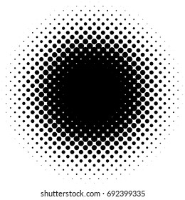 Halftone element, circular halftone pattern. Specks, halftone circle gradient