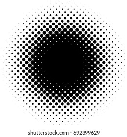 Halftone element, circular halftone pattern. Specks, halftone circle gradient