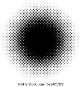 Halftone Element, Circular Halftone Pattern. Specks, Halftone Circle Gradient