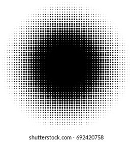 Halftone element, circular halftone pattern. Specks, halftone circle gradient