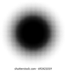 Halftone element, circular halftone pattern. Specks, halftone circle gradient