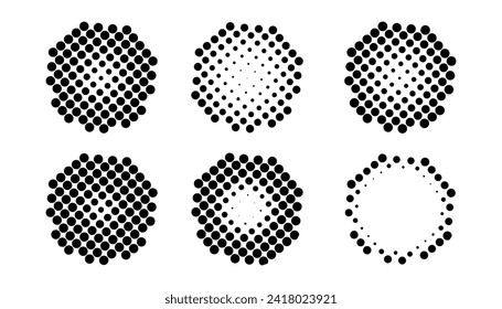 Halftone element, dot circular halftone pattern. Specks, halftone circle