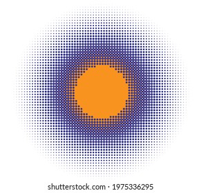 Halftone (half-tone) element. Dots, circles, speckles and freckles vector illustration. Stipple-stippling design