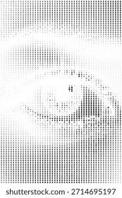 Vista de ojo de medio tono. Patrón de puntos negros de Vector. 
